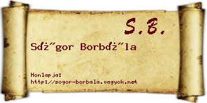 Sógor Borbála névjegykártya
